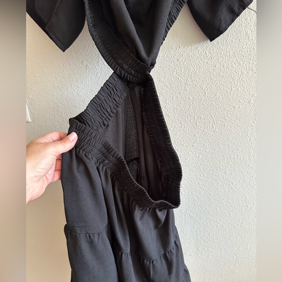 A1 - #55 Shein black cut out backless mini dress tiered size large - Picture 9 of 14